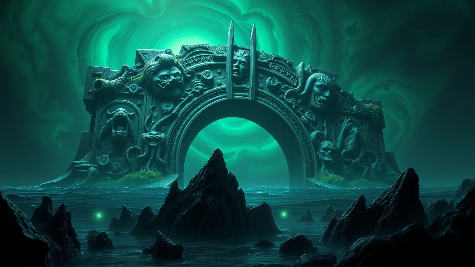 Un arco antiguo emerge de horror cósmico