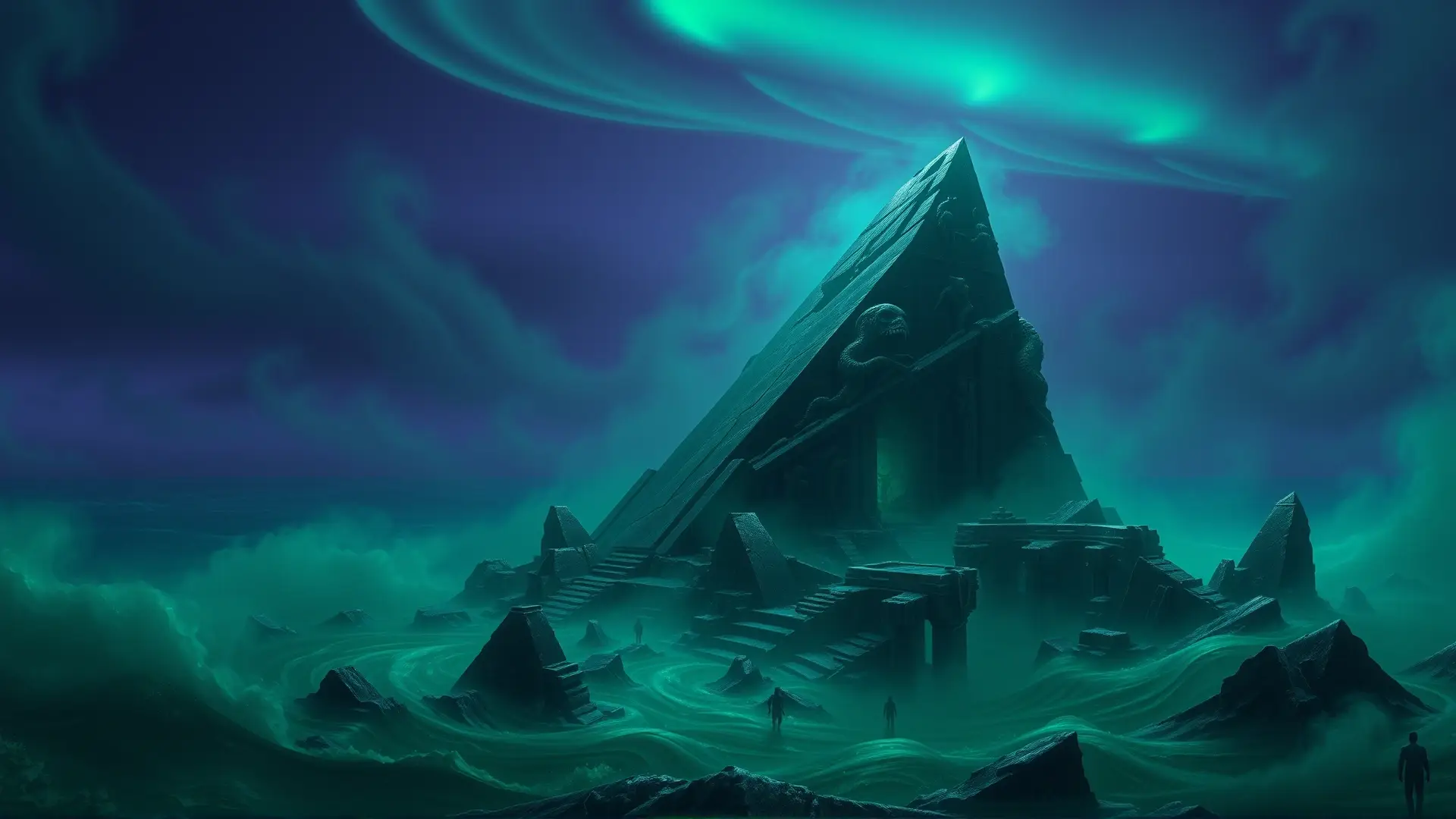 Un monolito ancestral se alza sobre una ciudad maldita