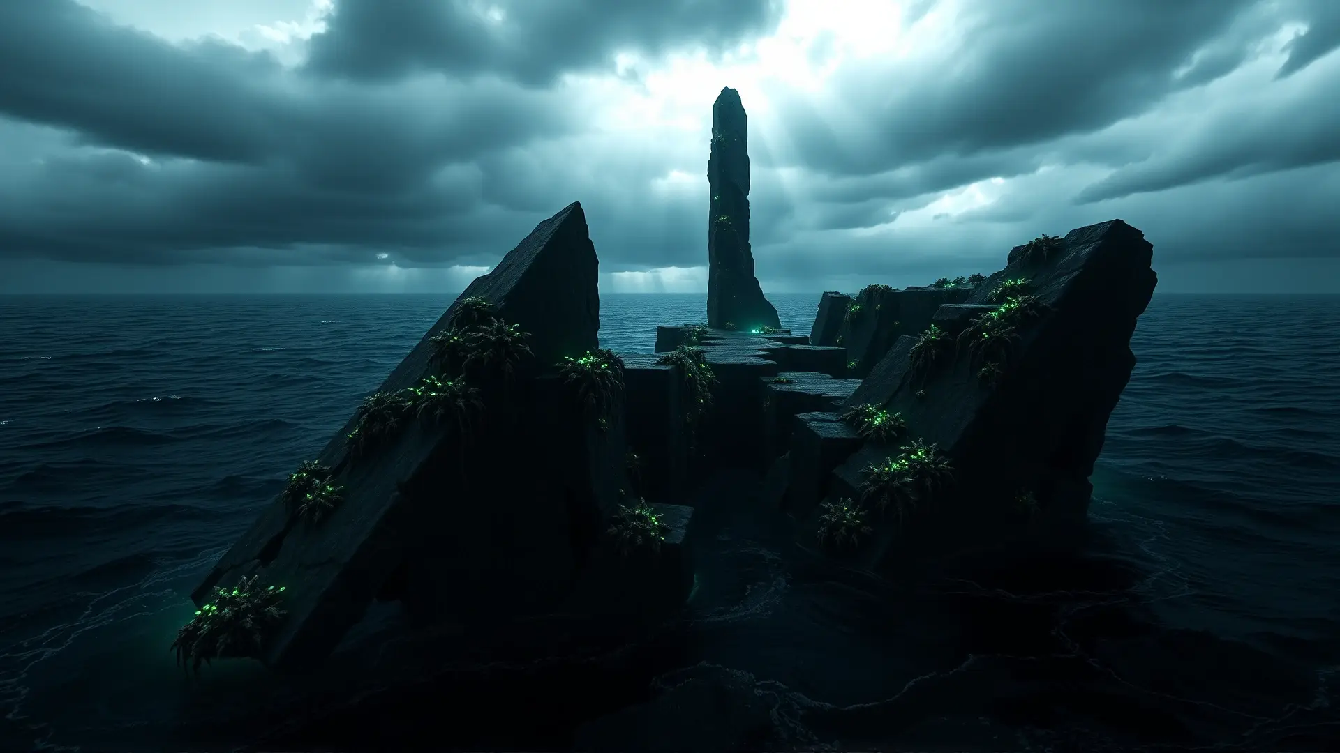 Ruinas colosales, oscuras y bioluminiscentes, presagian terror