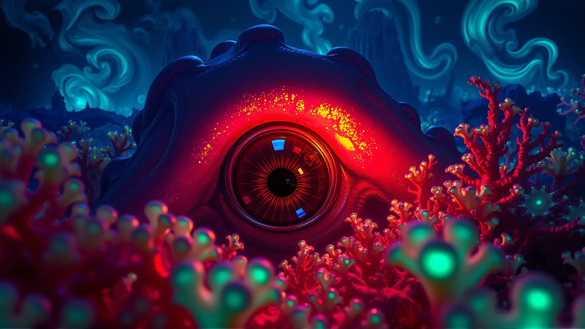 Abismo bioluminiscente revela ciudad y criatura ancestral