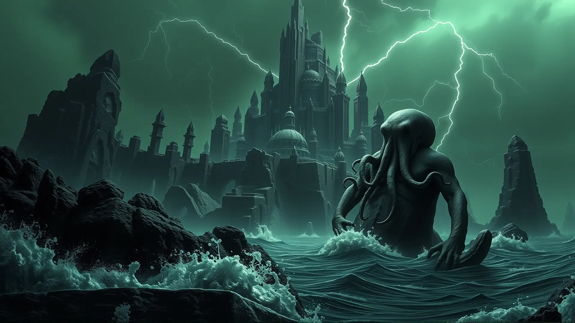 Una ciudad lovecraftiana emerge del caos marino