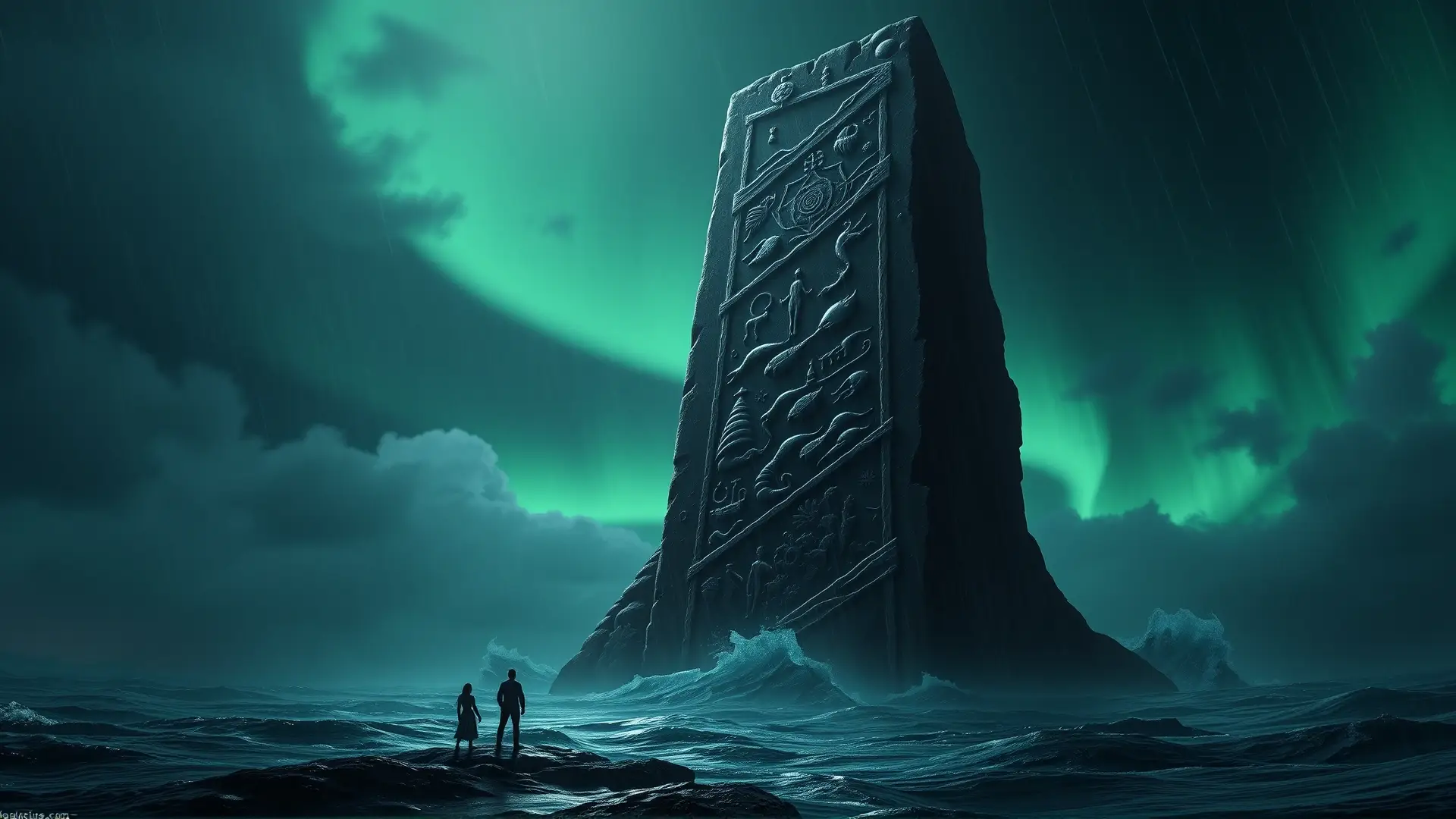 Monolito ancestral emerge, humanos palidecen ante su horror