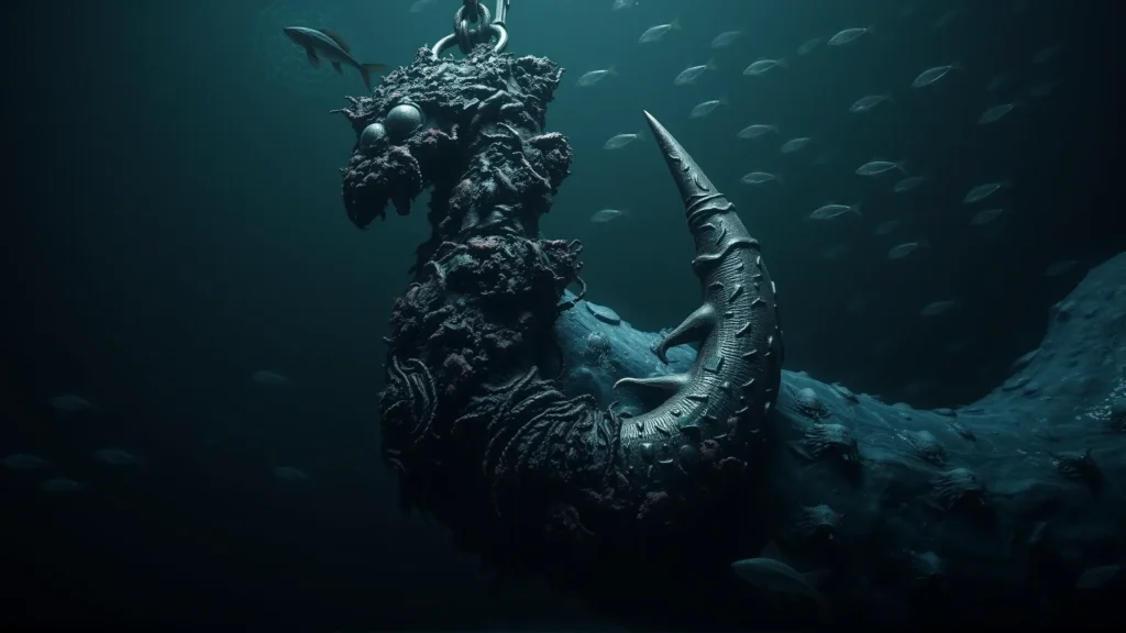 Cthulhu atrapado con un anzuelo antiguo