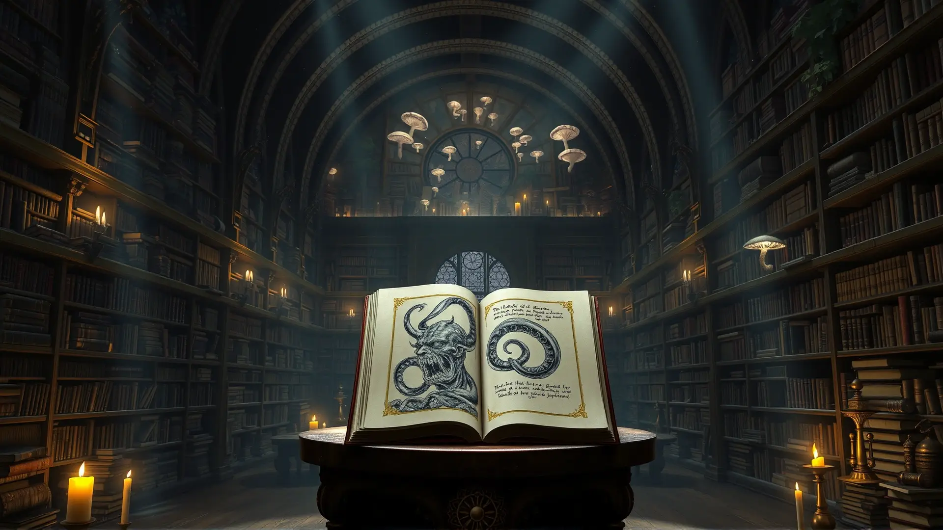 Biblioteca ancestral y oscura guarda conocimiento prohibido