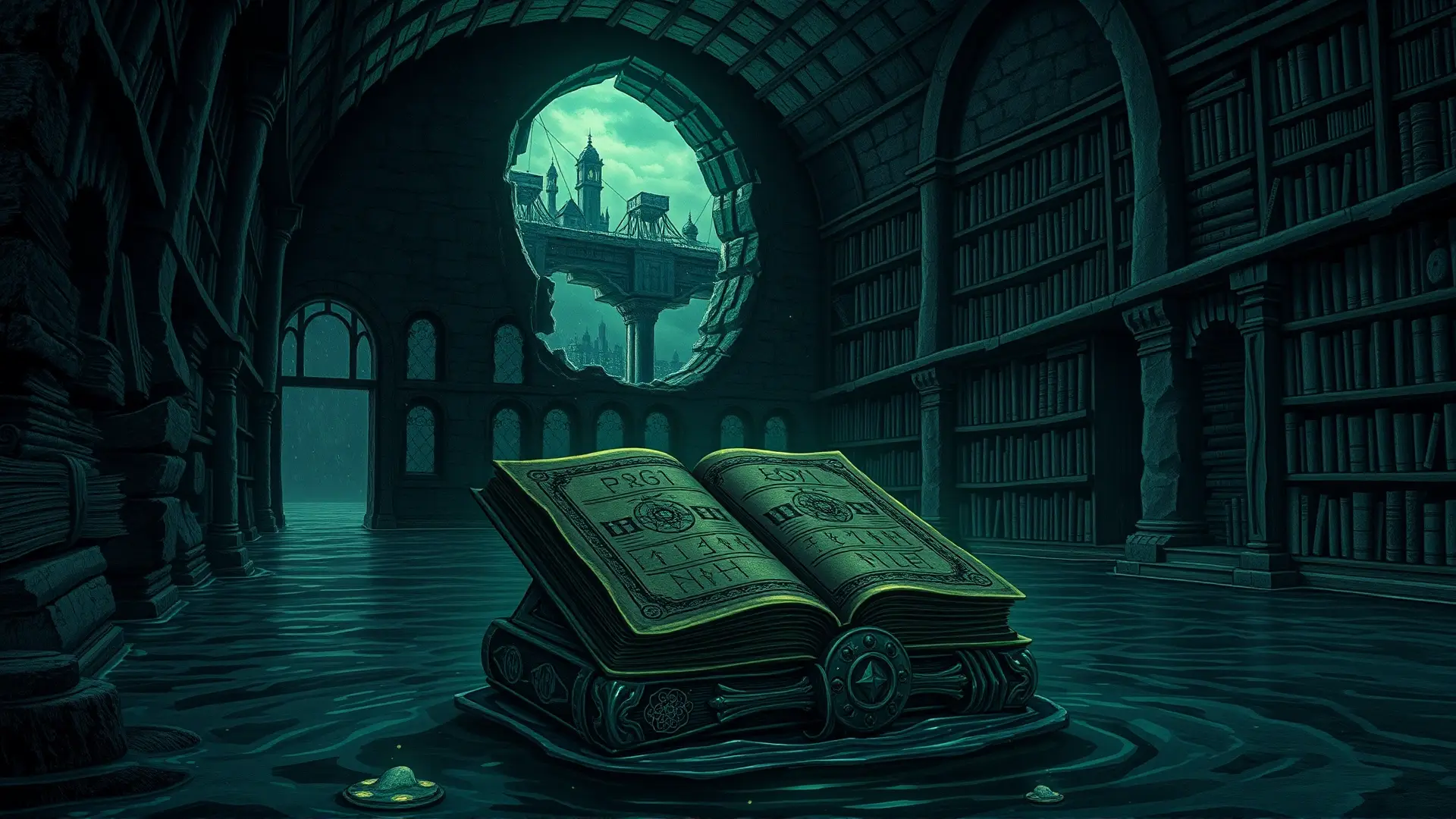 Biblioteca en ruinas revela conocimiento prohibido y fatal