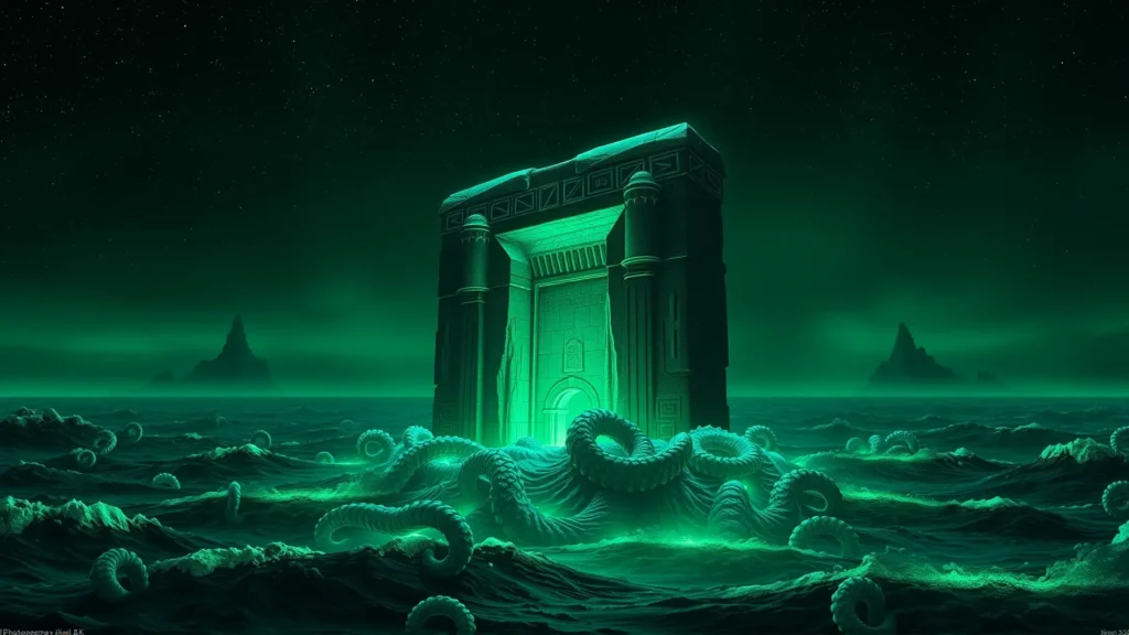 Monolito alienígena emerge en océano infernal