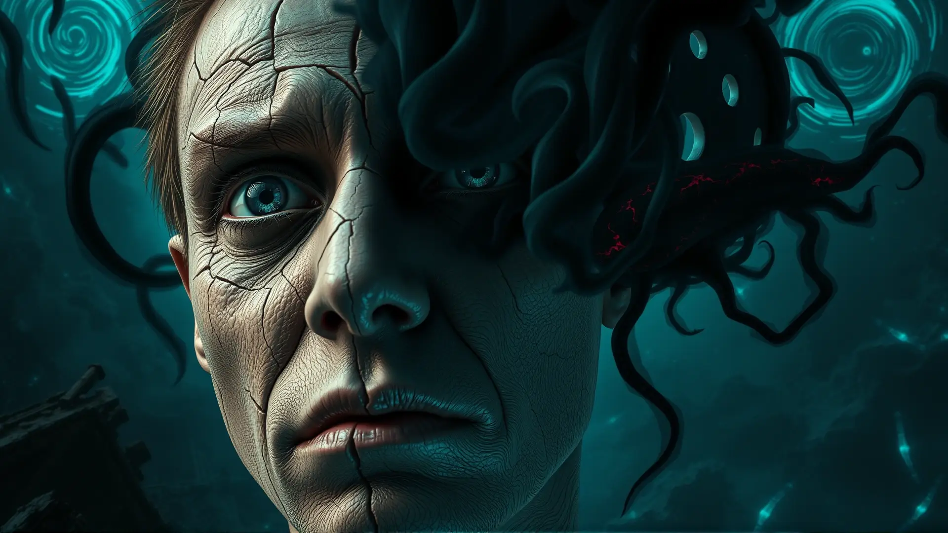 Rostro fracturado emerge de pesadilla abisal