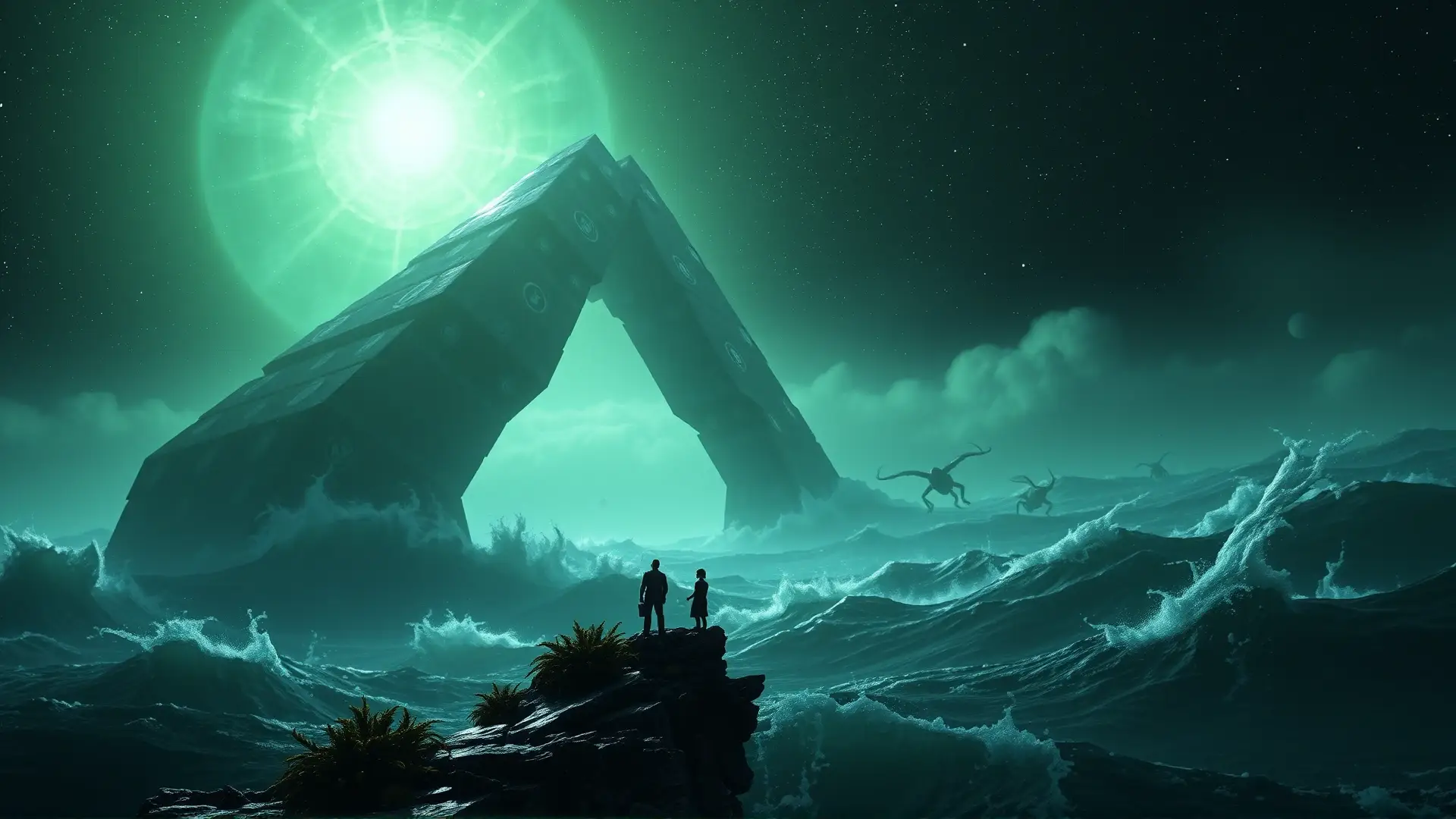 Horror cósmico emerge del océano tormentoso