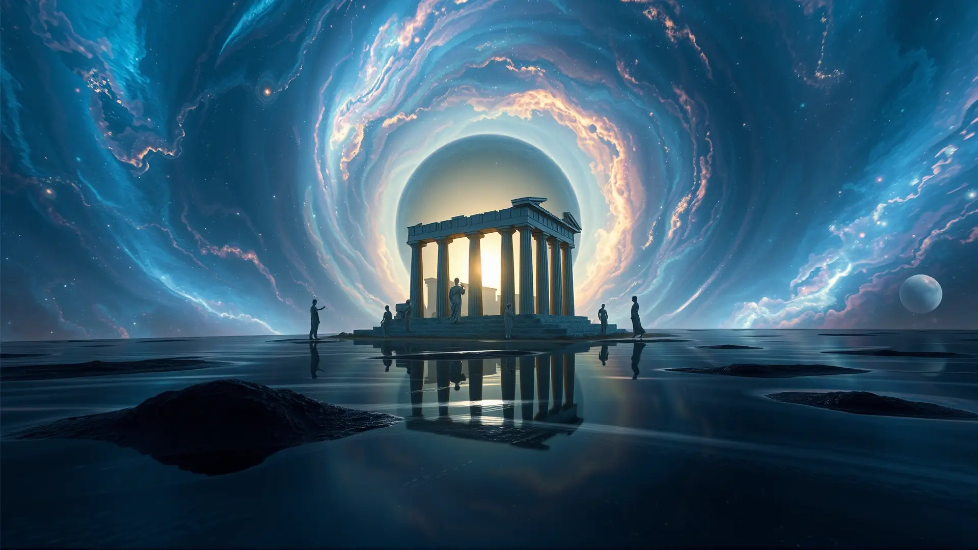 Un templo antiguo sueña en nebulosa cósmica