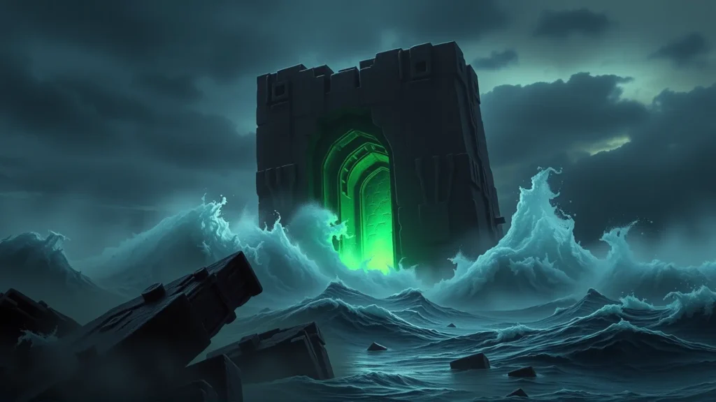 Un monolito alienígena emerge en atmósfera ominosa