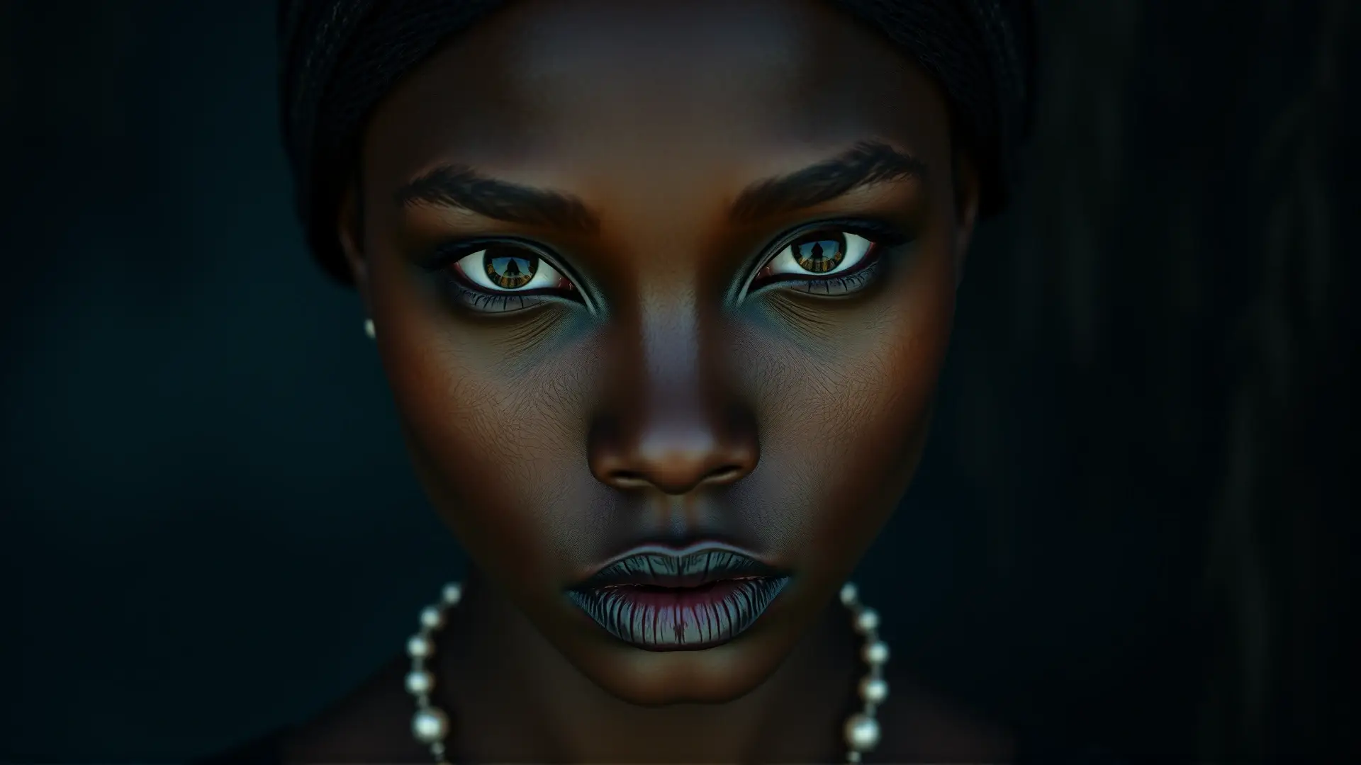 Una mujer negra se transforma con horror cósmico