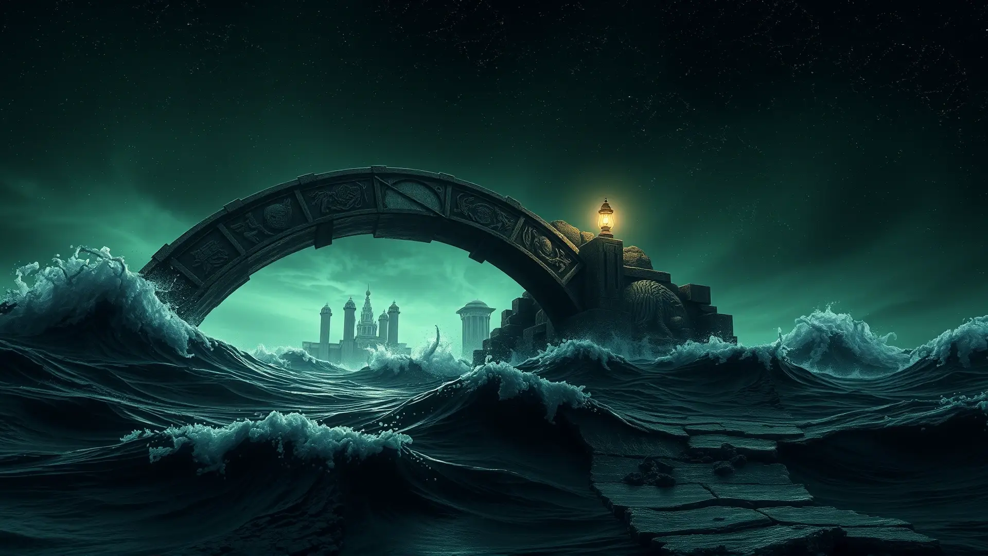 Un arco antiguo y siniestro emerge del mar