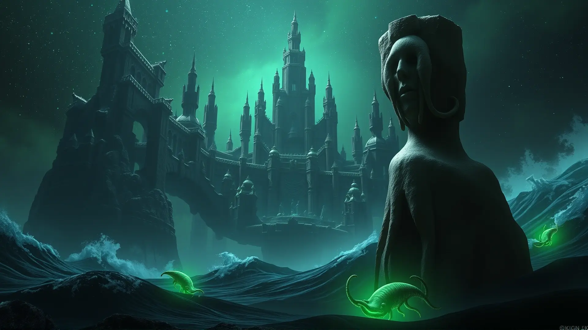 Una ciudad ciclópea y horripilante emerge del océano