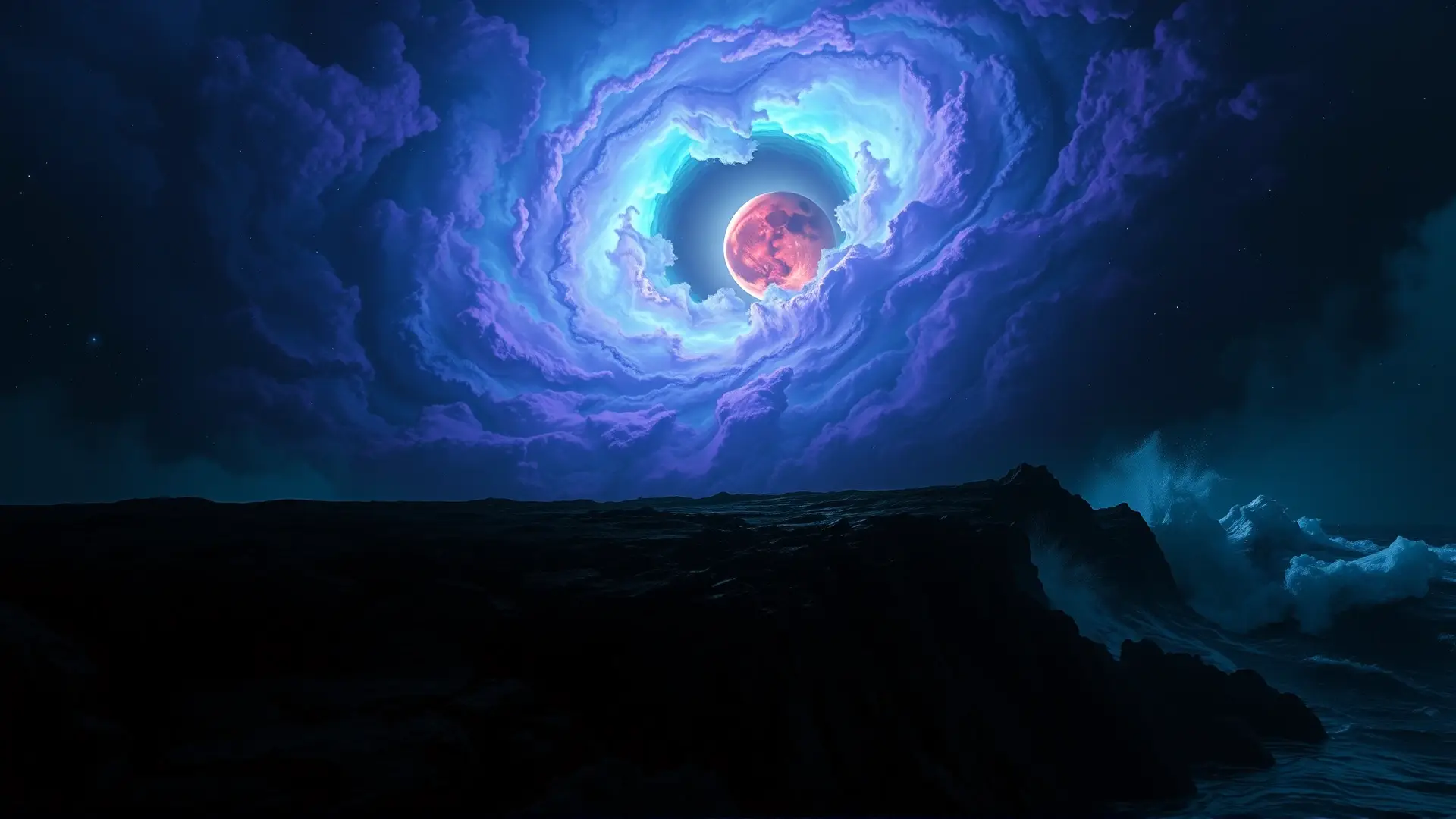 Horror cósmico alienígena en impresionante nebulosa oscura