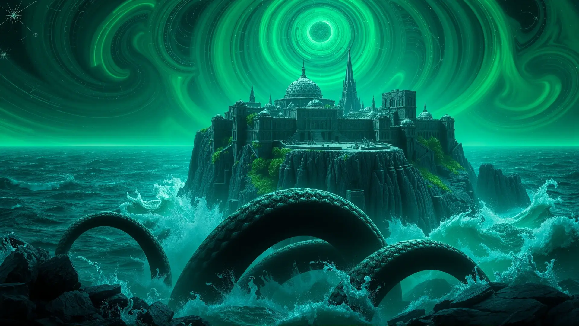 Ciudad ancestral colosal, horror cósmico abisal